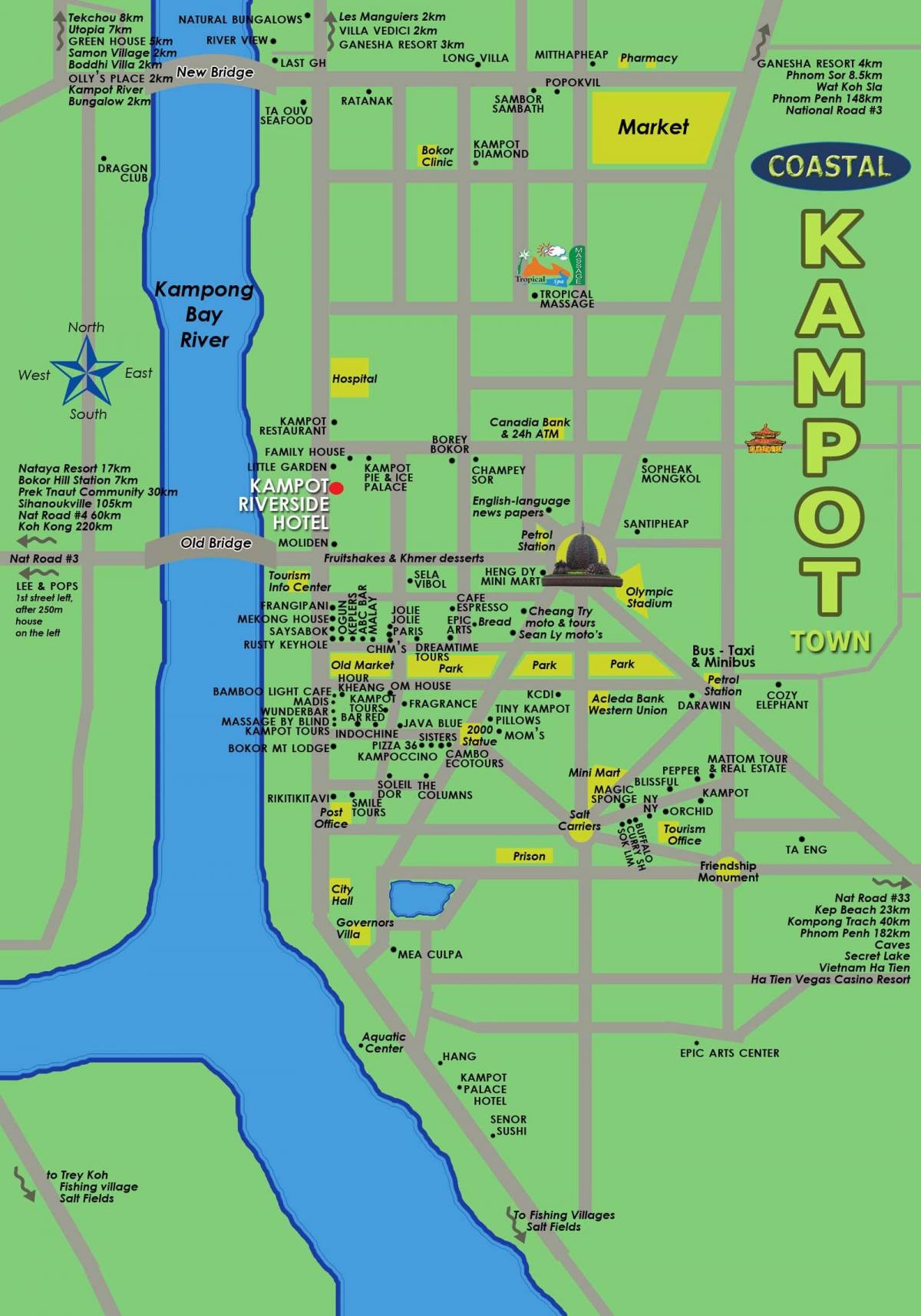 แผนที่ของ kampot สื่อข้อมูลของกล้อง