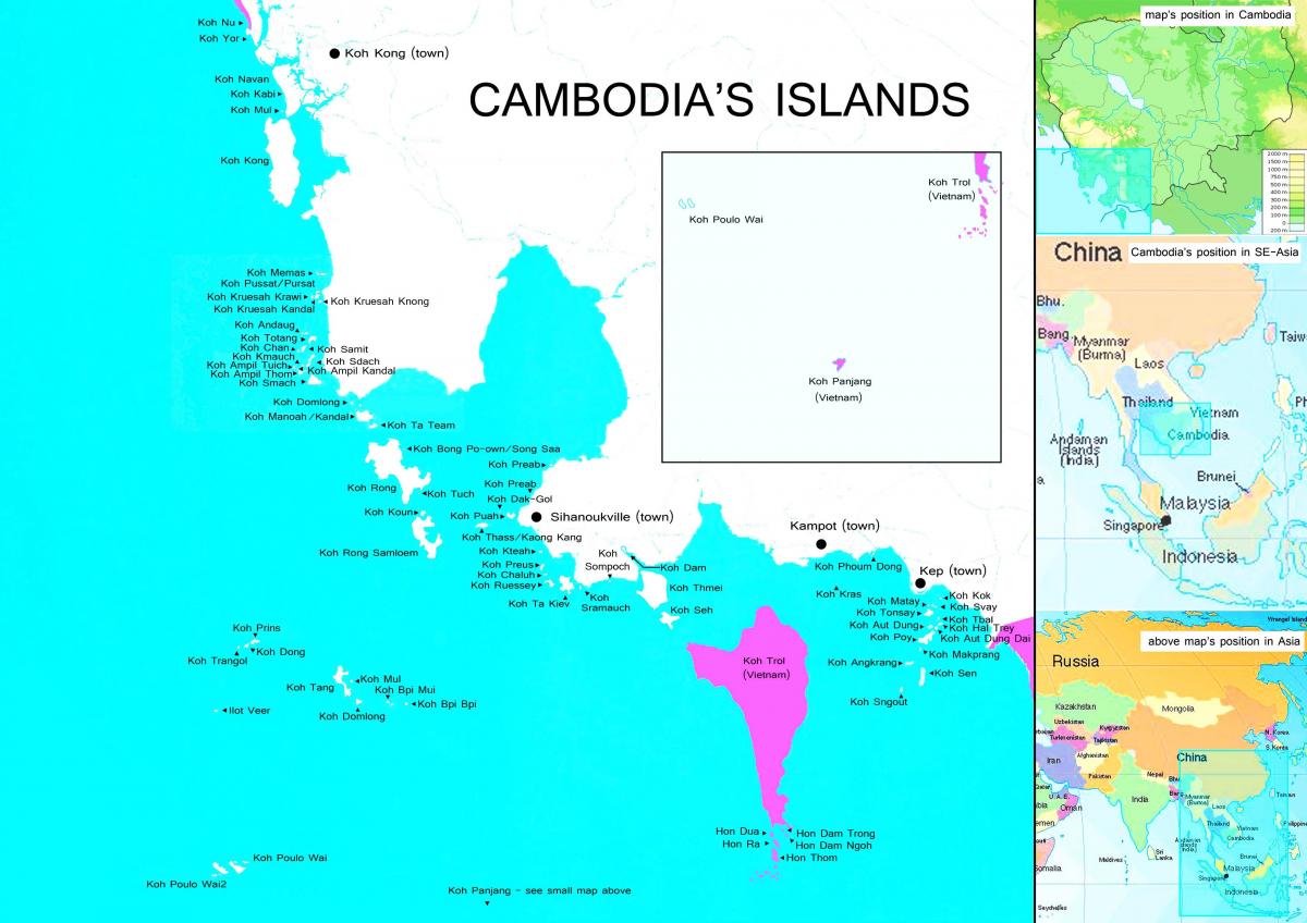 แผนที่ของสื่อข้อมูลของกล้องหมู่เกาะ